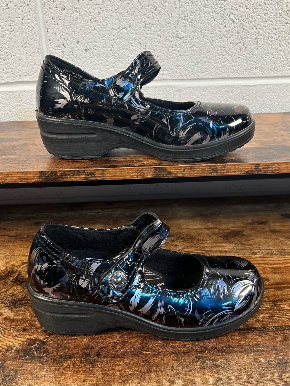 Easy Street Clogs Slip On Patent Leather Letsee Mary Jane Slip Resistant 8.5